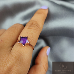 Amazing Amethyst Ring, Handmade Jewelry, Electroplated Ring, February Birthstone Jewelry, Natural Gemstone Ring, Gift for Girlfriend, Gift