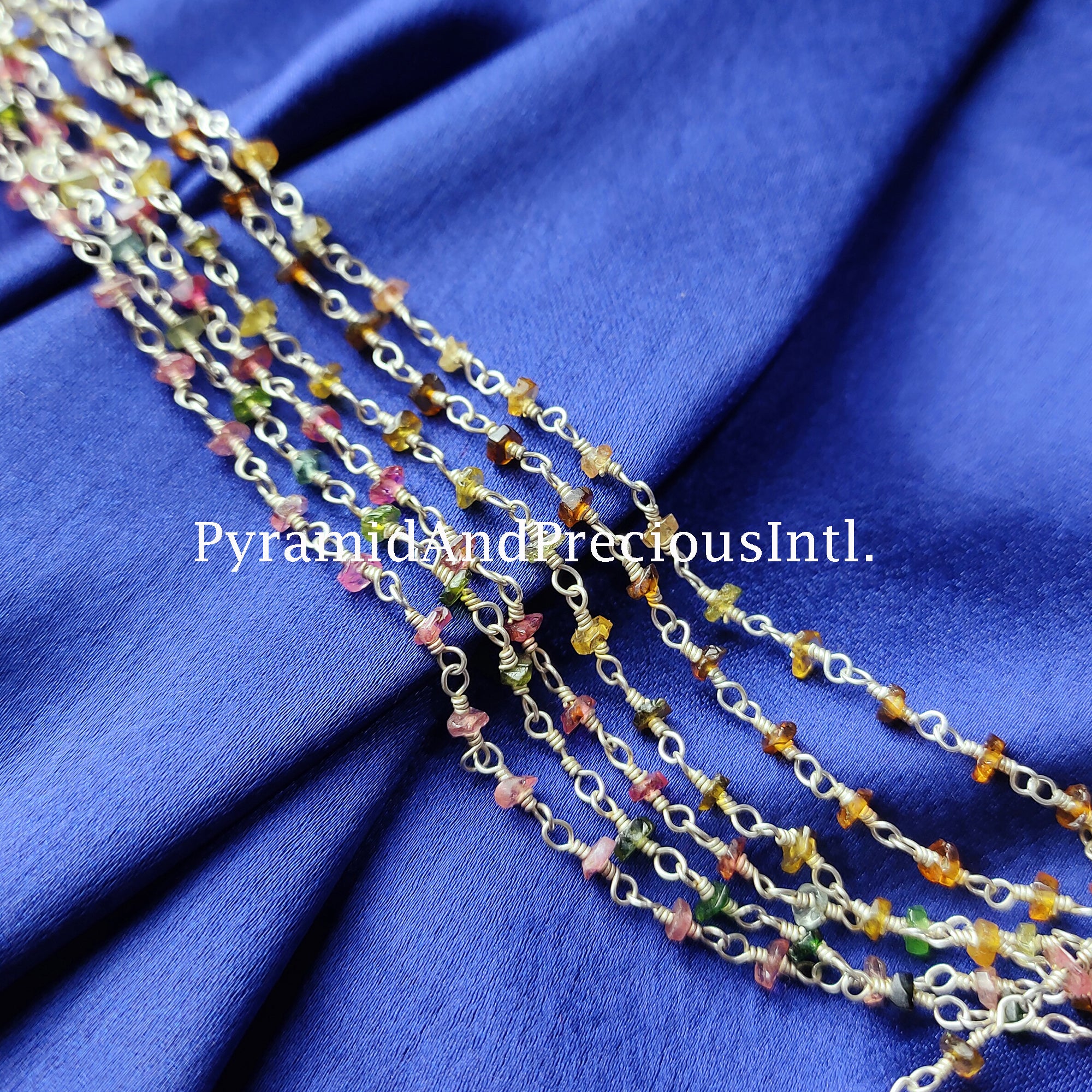 Natural Multi Tourmaline Gemstone Rosary Chain, 2.5-3mm Beads Chain, S –  indiangemstoneexporters