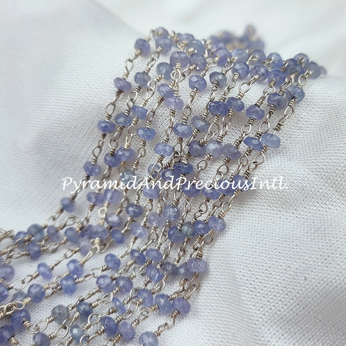 Natural Tanzanite Chains, Gold Plated Rosary Chain, Blue Gemstone Beaded Chain, Rondelle Beads Chain, DIY Rosary Chain – SELLING BY FOOT