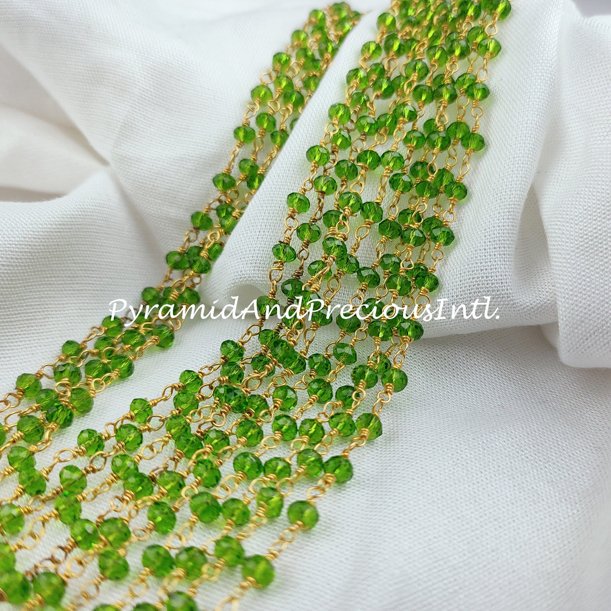 Peridot Rosary Chain, Rondelle Beads Chain, Necklace Chain, Gold Plate –  indiangemstoneexporters