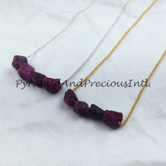 Raw Ruby Necklace For Women, Handmade Pendant, Ruby Pendant, July Birthstone, Gift for Her