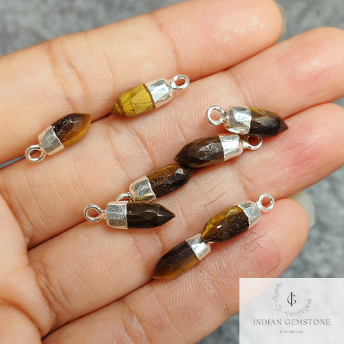Tiger's Eye Pencil Pendant, Electroplated Pencil Point Charm, Woman Pendant, Tiger Eye Jewelry, Gift For Mother, Imitation Jewelry, Gift