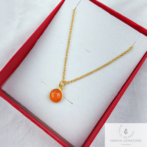 Carnelian necklace, Healing Pendant, Gold Plated Necklace, Handmade Jewelry, Gift For Her, Small Necklace, Carnelian Jewelry, Wedding Gift