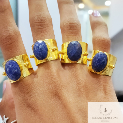 Natural Lapis Lazuli Ring, Lapis Lazuli Gold Plated Ring, Blue Lapis Ring, Statement Ring, Lapis Lazuli Ethnic Ring, Boho Ring, Gift For Her