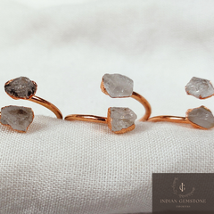 Herkimer Diamond Ring, Statement Ring, Adjustable Ring, Dainty Ring, Natural Gemstone Jewelry, Healing Chakras Ring, Wedding Gift, Gift idea