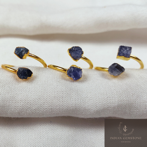 Natural Tanzanite Ring, Dainty Ring, Handmade Jewelry, Propose Ring, Raw Tanzanite Electroplated Ring, December Birthstone,Gift For Daughter