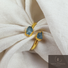 Dainty Raw Aquamarine Ring, Boho Jewelry, Natural Aquamarine Ring, March Birthstone Jewelry, Raw Crystal Ring, Anniversary Gift, Gift Idea