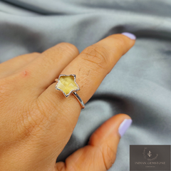 Natural Citrine Ring, Star Shape Citrine Ring, Electroplated Ring, November Birthstone Ring, Crystal Ring, Gemstone Ring, Statement Ring