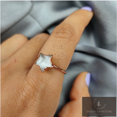 Clear Crystal Quartz Ring, Crystal Jewelry, Electroplated Ring, Handmade Gemstone Ring, Healing Quartz, Promise Ring, Wedding Gift, Gift