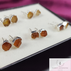 Raw Yellow Citrine Earrings, Citrine Stud Earrings, November Birthstone Earrings, Rough Crystal Earrings, Raw Stone Earrings, Citrine Studs