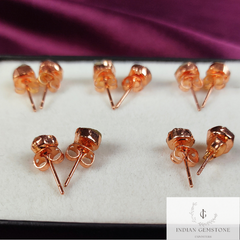 Raw Labradorite Stud Earrings, Rose Gold Plated Stud Earring, Labradorite Jewelry, Healing Gemstone Stud Earrings, Labradorite Earrings