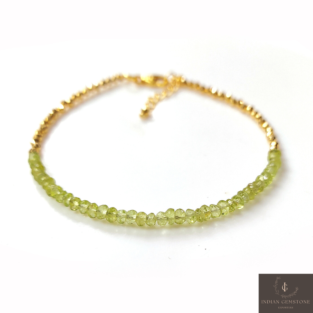 Peridot Minimalist Bracelet 925 Sterling Bracelet, Natural