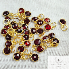 Garnet Necklace, 14k Gold Plated Necklace, January Birthstone Pendant, Minimalist Red Gemstone Necklace, Gift for Women, Garnet Necklace