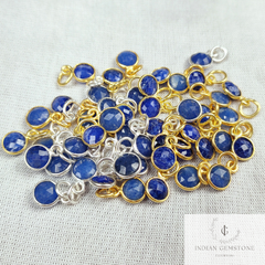 Minimalist Sapphire Pendant, Woman Pendant, Gold Plated Ethnic Pendant, Cute Pendant, Wedding Gift, Blue Stone Jewelry, Gift For Woman