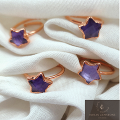 Amazing Amethyst Ring, Handmade Jewelry, Electroplated Ring, February Birthstone Jewelry, Natural Gemstone Ring, Gift for Girlfriend, Gift