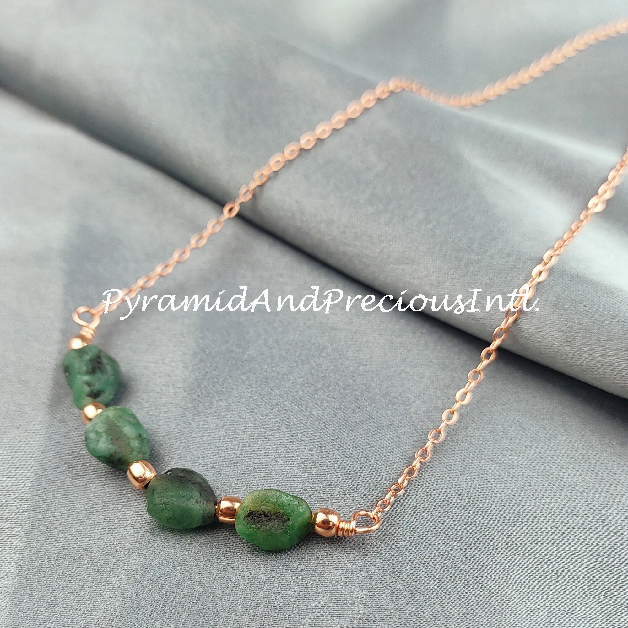 Rough Emerald Necklace, Healing Gemstone Necklace, Birthstone Jewelry, Ethnic Jewelry, Gift For Her, Emerald Necklace, Sold By Piece