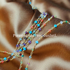 1-50 Feet Multi Disco Beaded Rosary Chain, Rondelle Faceted 2.5-3.5mm Gold Plating Chain, Jewelry Findings – SELLING BY FOOT