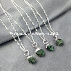 Raw Emerald Necklace, Emerald Jewellery, Natural Emerald Jewelry, Raw Birthstone, Gift Idea, Sold By Piece