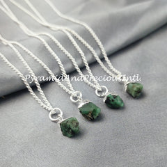 Raw Emerald Necklace, Emerald Jewellery, Natural Emerald Jewelry, Raw Birthstone, Gift Idea, Sold By Piece