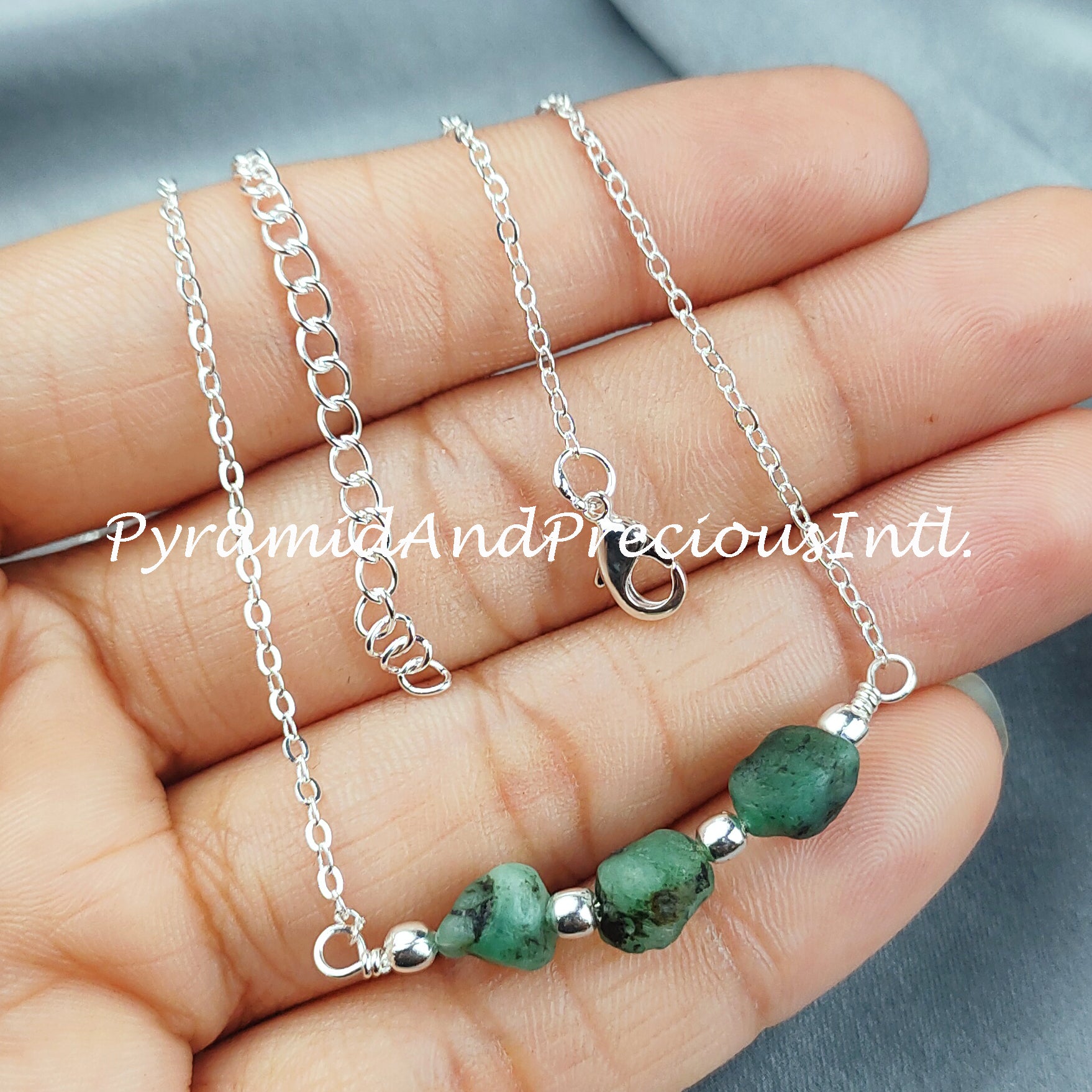 Rough Emerald Necklace, Ethnic Handmade Necklace, May Birthstone, Healing Jewelry, Gift For Her, Sold By Piece