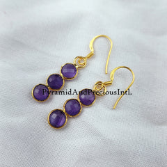 Amethyst earrings, February Birthstone Gift, February Birthstone earrings, Gold Plated Earring