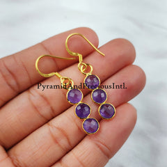 Amethyst earrings, February Birthstone Gift, February Birthstone earrings, Gold Plated Earring