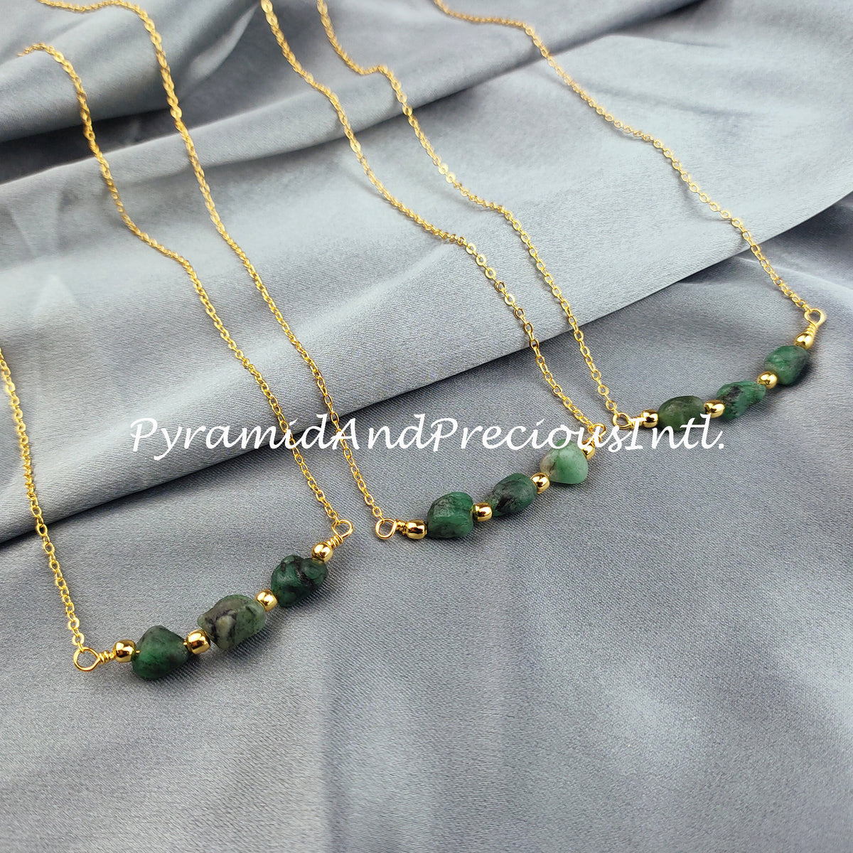 Green Emerald Necklace, Rough Necklace, Birthstone Jewelry, Green Necklace, Gift For Unisex, Ethnic Necklace, Sold By Piece