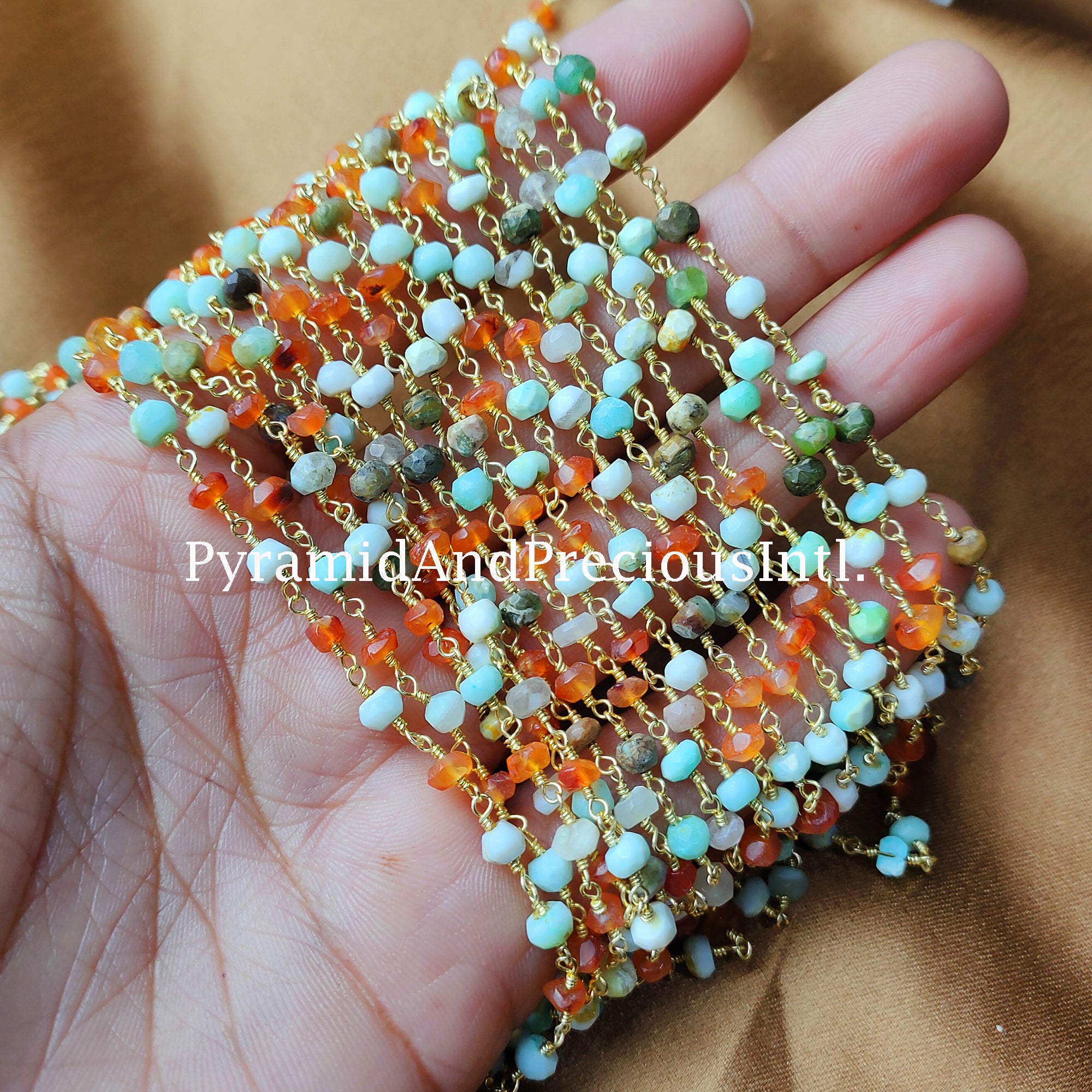 Multi Gemstone Rosary Chain, Beads Chain, Body Chain, Jewelry Making, Women Chain – SELLING BY FOOT