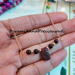 Raw Red Garnet Necklace, Healing Necklace, January Birthstone Jewelry