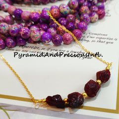 Red Garnet Necklace, Handmade Necklace, January Birthstone