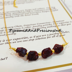 Red Garnet Necklace, Handmade Necklace, January Birthstone