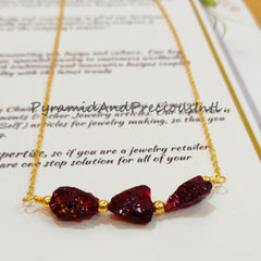 Rough Red Garnet Necklace, Gemstone Necklace, January Birthstone