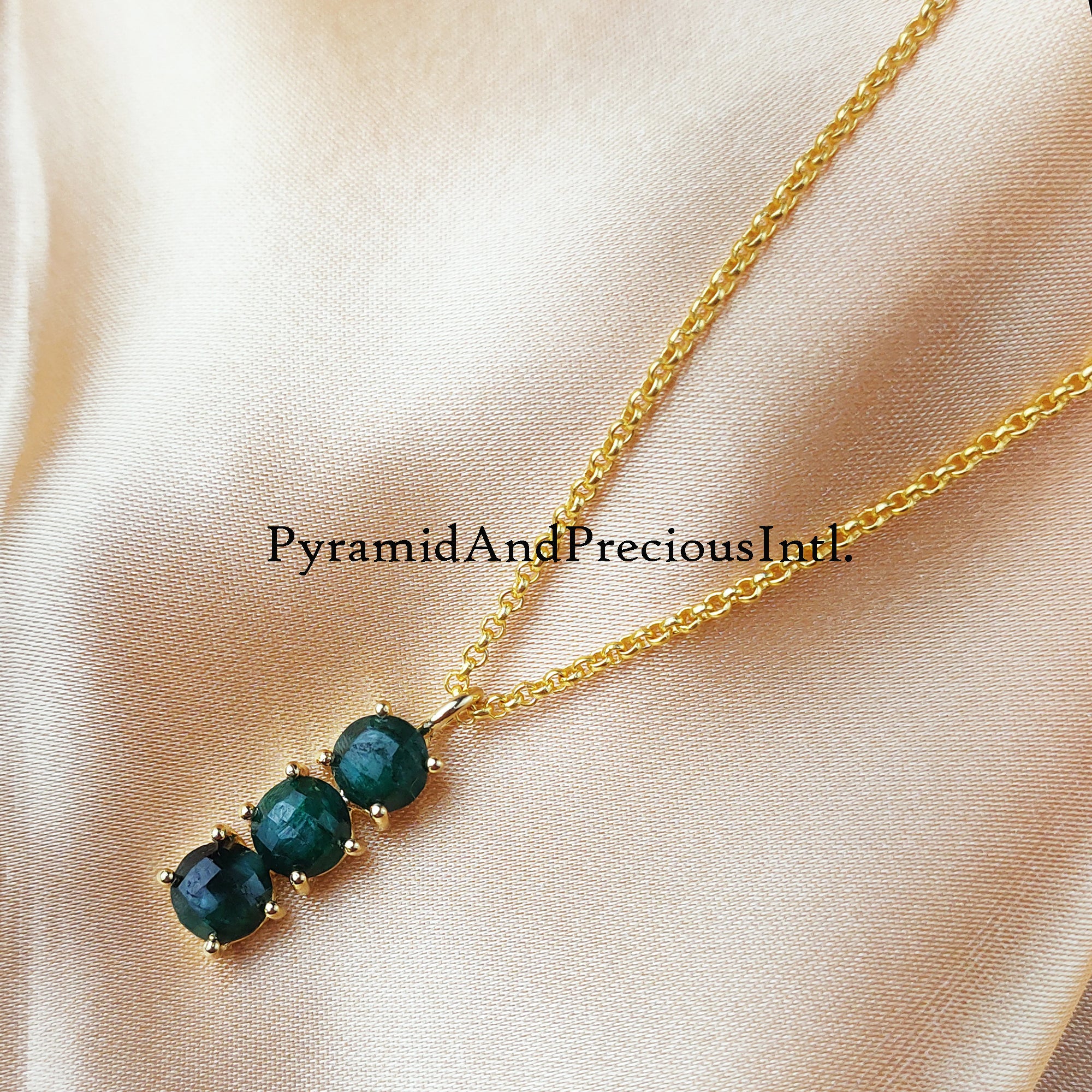 Emerald Necklace, Gold Emerald Necklace, May Birthstone, Gift for Her, Dainty Necklace
