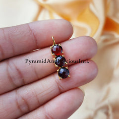 Red Garnet Gemstone Necklace Pendant, Garnet Faceted Cut Stone Necklace Pendant