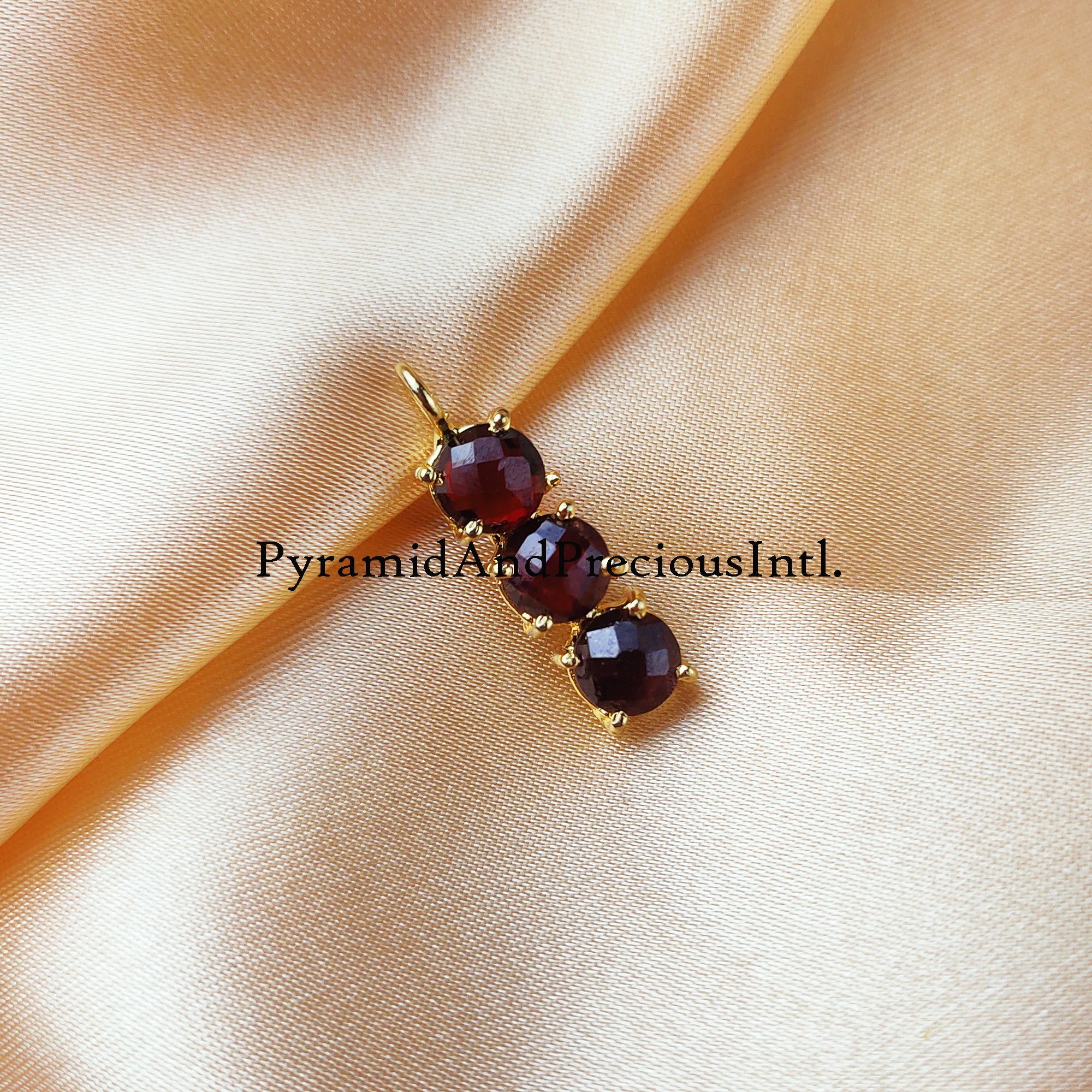 Red Garnet Gemstone Necklace Pendant, Garnet Faceted Cut Stone Necklace Pendant