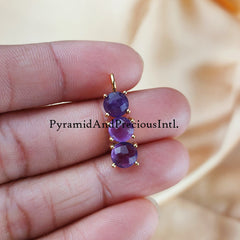 Natural Amethyst Gemstone Necklace, Purple February Birthstone Pendant
