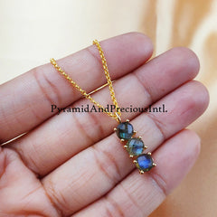 Genuine Labradorite Necklace, Flashy Labradorite, Blue Crystal Gemstone Pendant