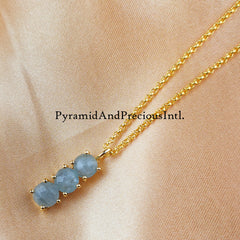 Genuine Aquamarine Necklace, Pendant Necklace, Gemstone Necklace, March Gift