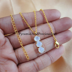 Natural Rainbow Moonstone Gemstone Necklace, Wiccan Necklace for Women