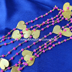 Pink Ruby Rosary Chain, Heart Chain, Body Chain, Jewelry Making Chain, Women Chain, Necklace Chain – SELLING BY FOOT