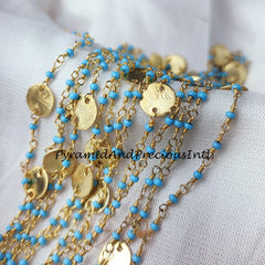 Turquoise Beaded Rosary Chain, Rondelle Faceted 2-2.5mm Gold Plated Chain, Jewelry Findings – SELLING BY FOOT