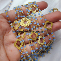 Blue Chalcedony Rosary Chain, Beads Chain, Body Chain, Jewelry Making, Women Chain, Necklace Chain – SELLING BY FOOT