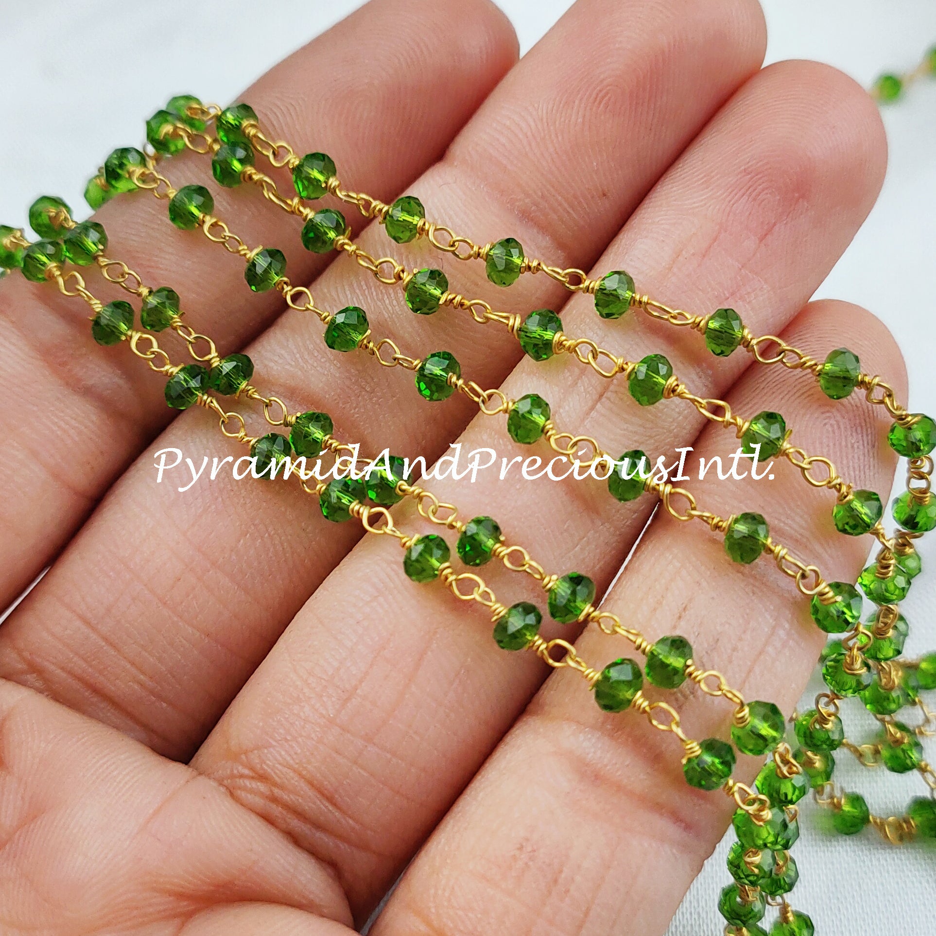 Peridot Rosary Chain, Rondelle Beads Chain, Necklace Chain, Gold Plated Chain, Jewelry Making Chain – SELLING BY FOOT