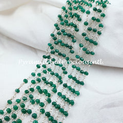 Emerald Rosary Chain, Rondelle Beads Chain, Necklace Chain, Silver Plated Chain, Jewelry Making Chain, 3-3.5mm – SELLING BY FOOT