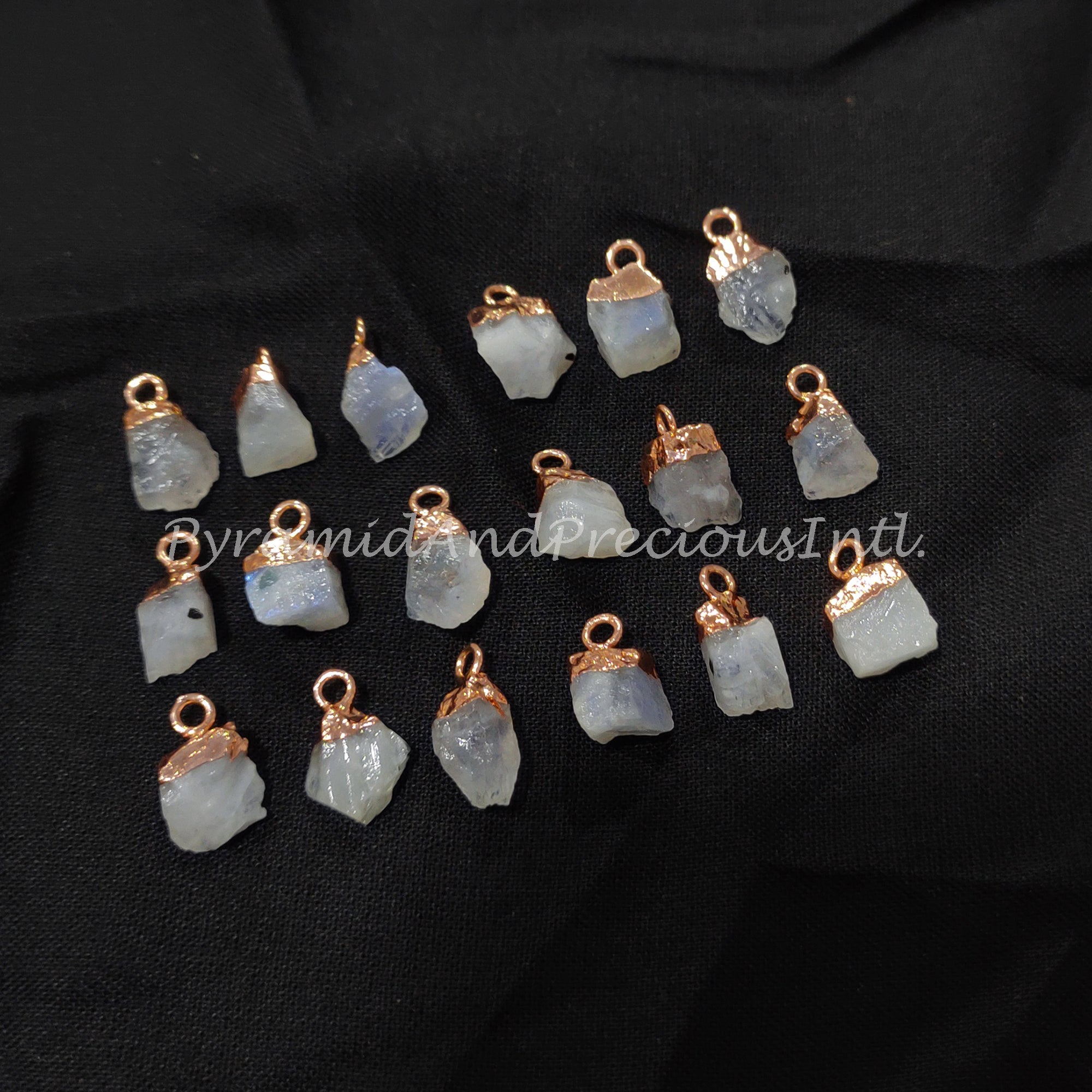Big Sale On Raw Moonstone Electroplated Pendant Connectors, Gemstone Connectors, Copper Connectors, Sold By Piece
