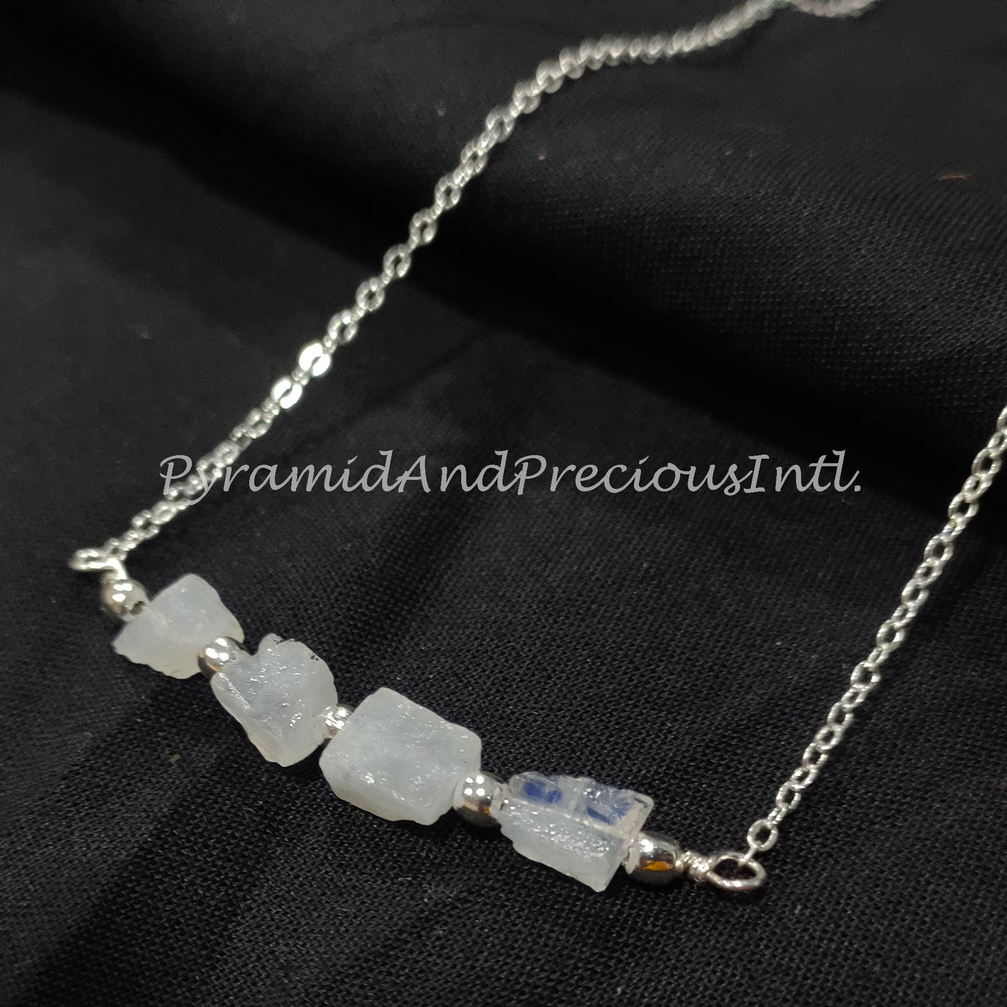 Raw Rainbow Moonstone Necklace, Gemstone Necklace, June Birthstone, Imitation Jewelry, Gift For Her