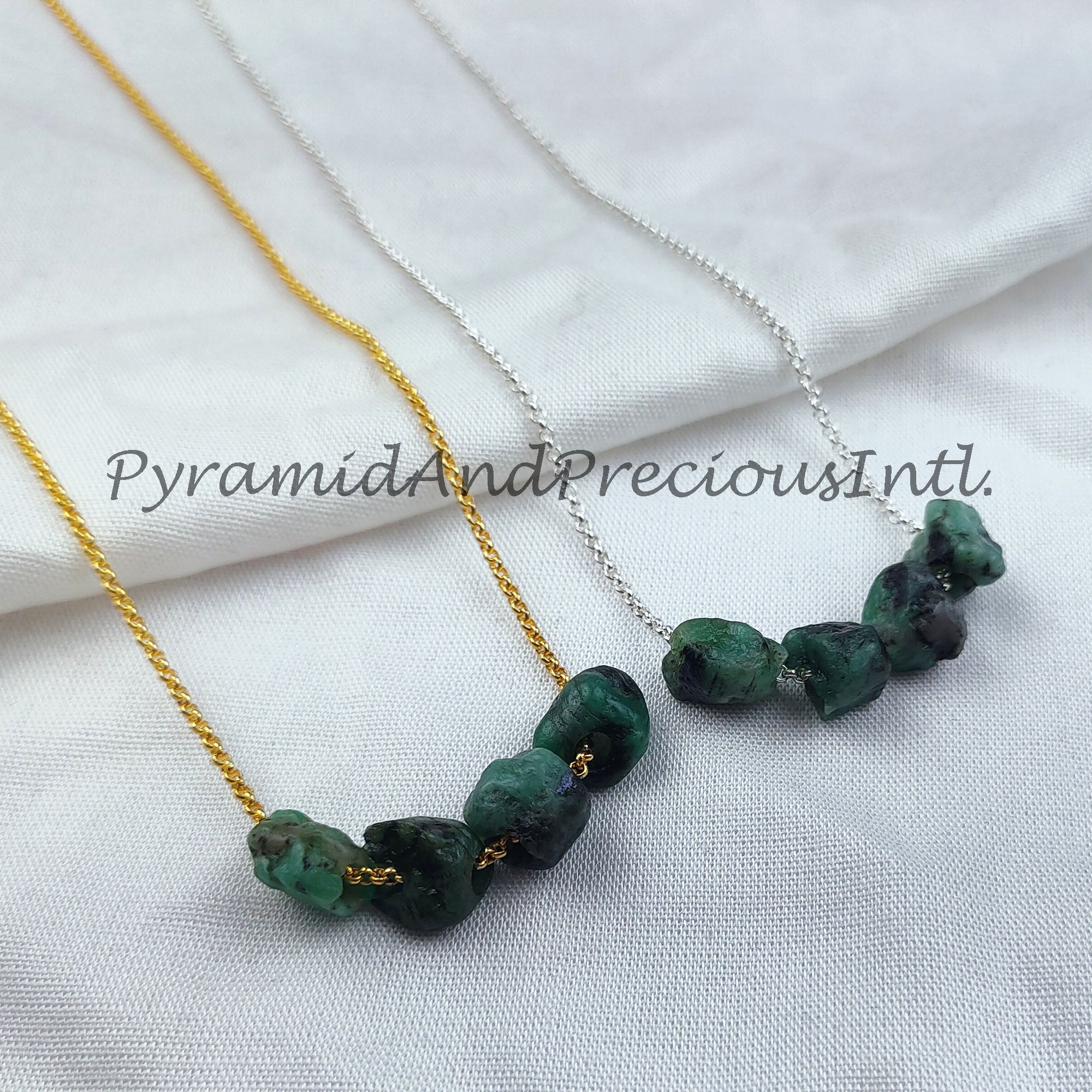 Natural Raw Emerald Necklace, Healing Necklace, May Birthstone, Green Emerald Necklace, Gift For Girlfriend