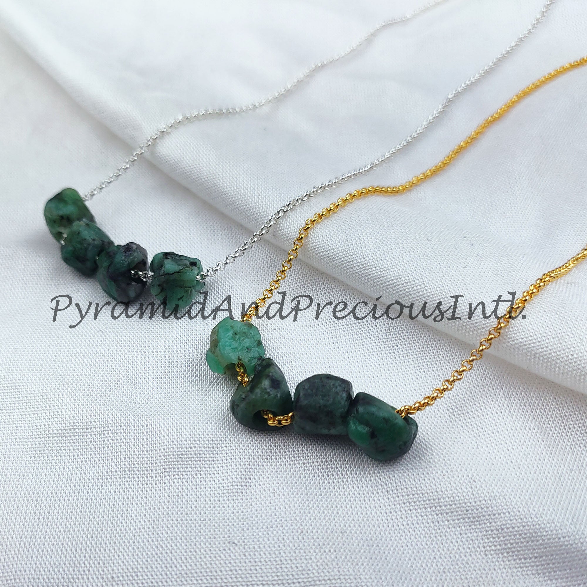 Natural Raw Emerald Necklace, Healing Necklace, May Birthstone, Green Emerald Necklace, Gift For Girlfriend