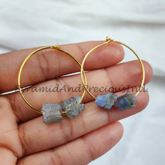Natural Labradorite Earrings, Blue Flashy Labradorite, Raw Labradorite Earrings, Sold By Pair