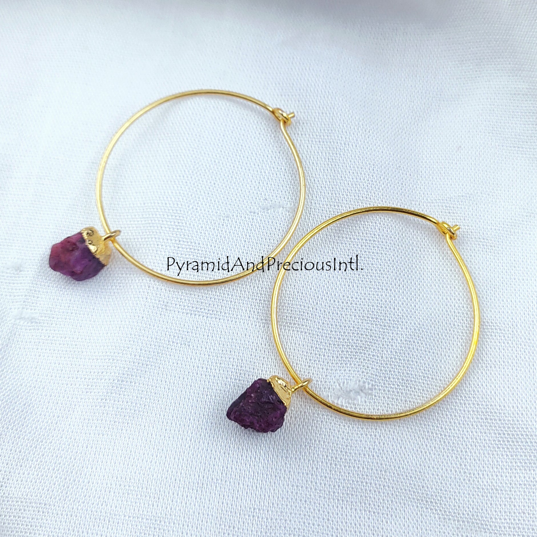 Genuine Ruby Earrings, Gold Electroplated Earrings, Red Stone Teardrop Earrings, Ruby Jewelry for women, July Birthstone